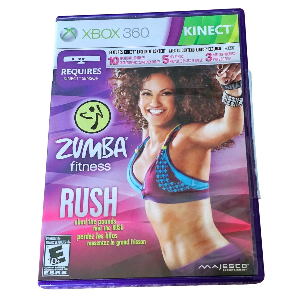 Zumba Fitness Rush Xbox 360 Kinect‎ Game Majesco Complete with Manual NTSC